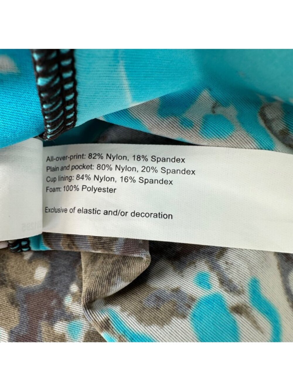 NWT Amoena Coral Sea Abstract Print Tankini Top Adjustable Straps Size 14 - Picture 7 of 16